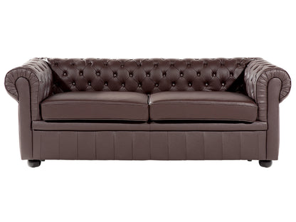  Sofa 3 Seater CHESTERFIELD Leather Brown