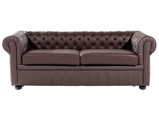  Sofa 3 Seater CHESTERFIELD Leather Brown