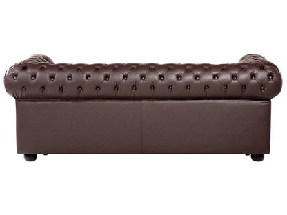  Sofa 3 Seater CHESTERFIELD Leather Brown