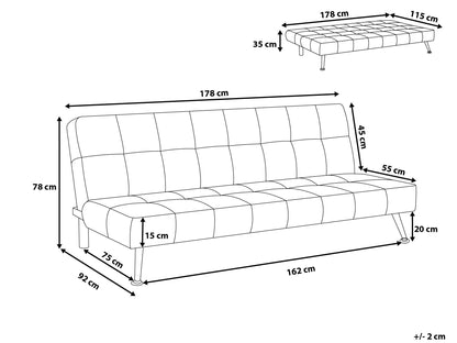  Sofa Bed 3 Seater OLSKER Faux Leather Black