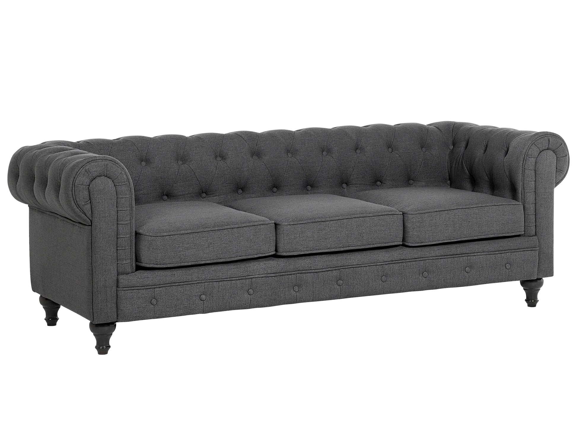  Sofa 3 Seater CHESTERFIELD Fabric Grey
