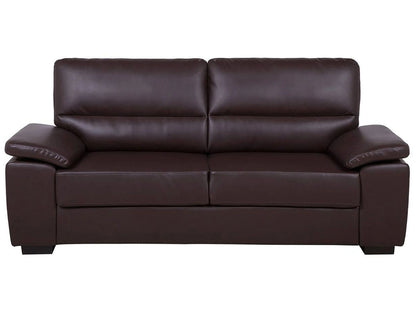  Sofa 3 Seater VOGAR Faux Leather Dark Brown
