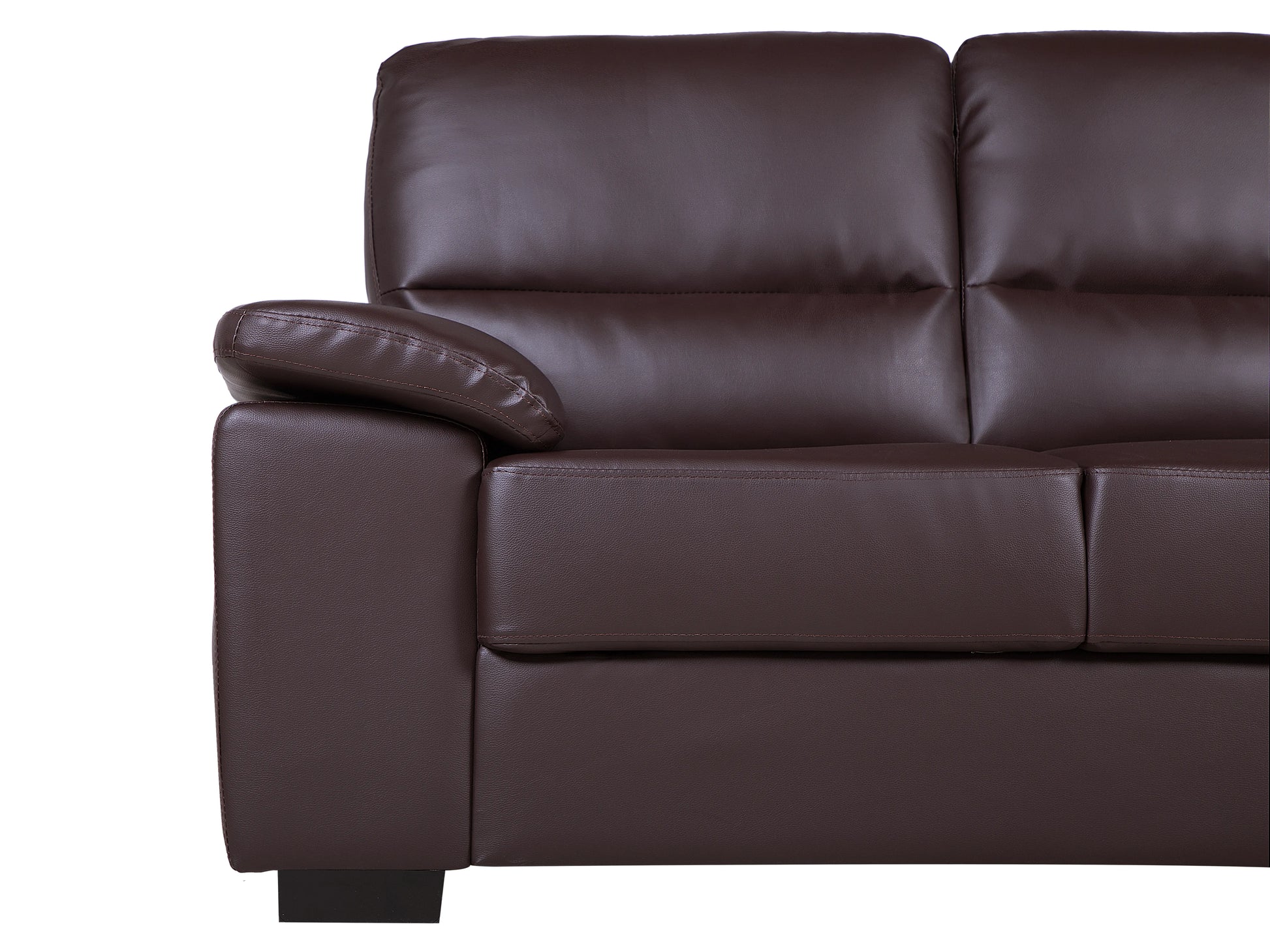  Sofa 2 Seater VOGAR Faux Leather Dark Brown