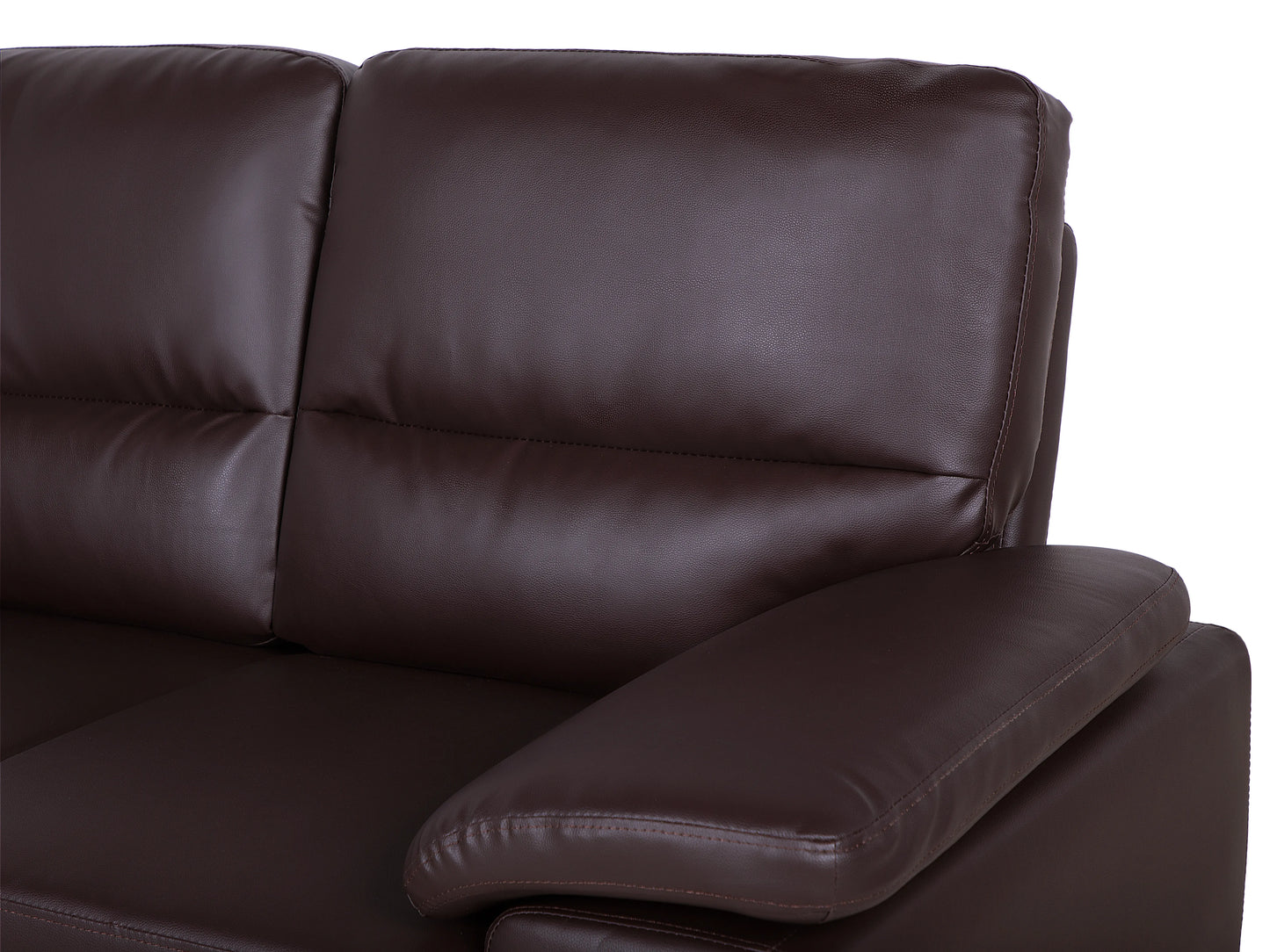  Sofa 2 Seater VOGAR Faux Leather Dark Brown