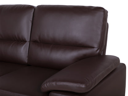  Sofa 2 Seater VOGAR Faux Leather Dark Brown
