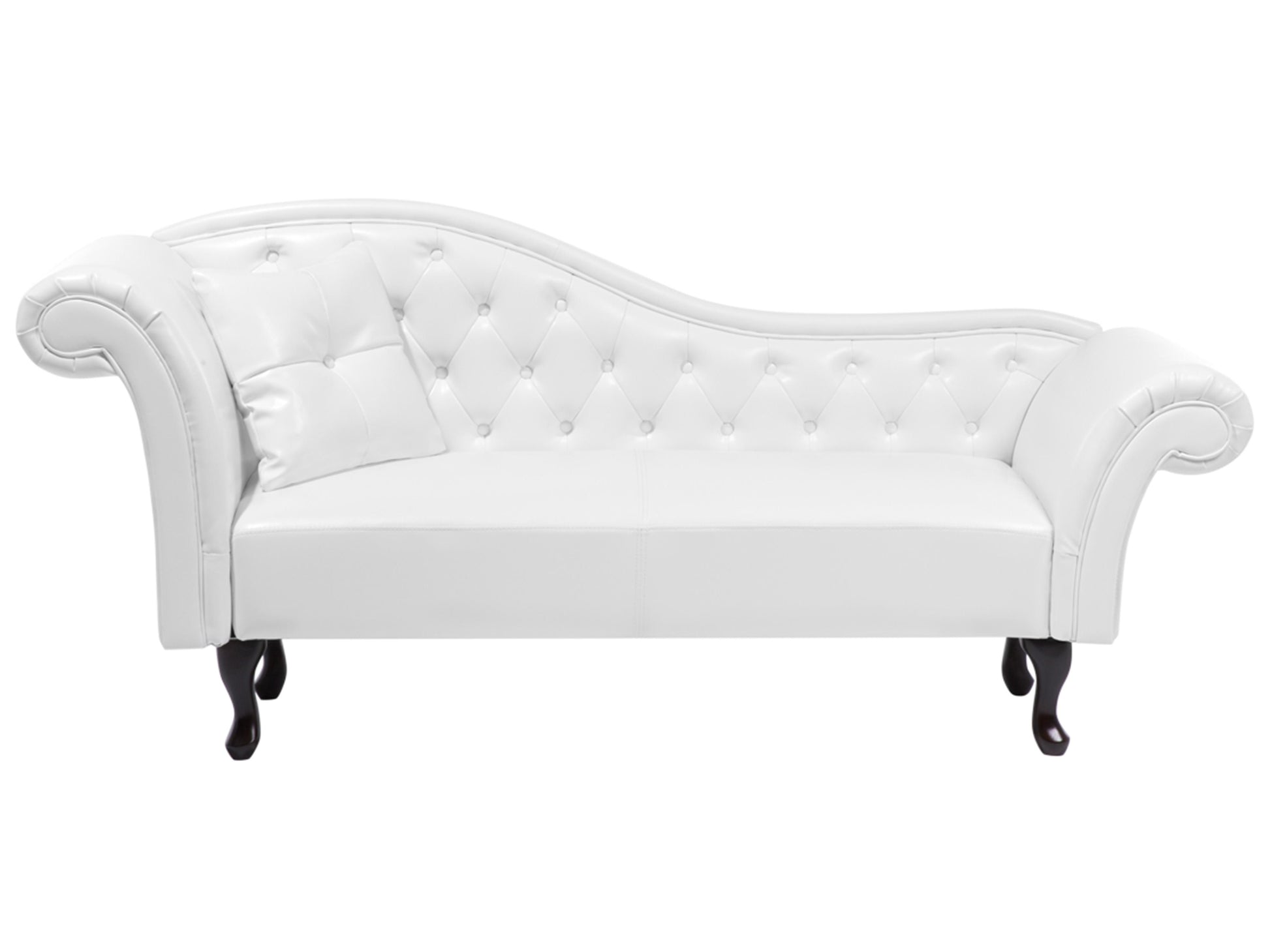  Left-Hand Chaise Lounge LATTES Faux Leather White
