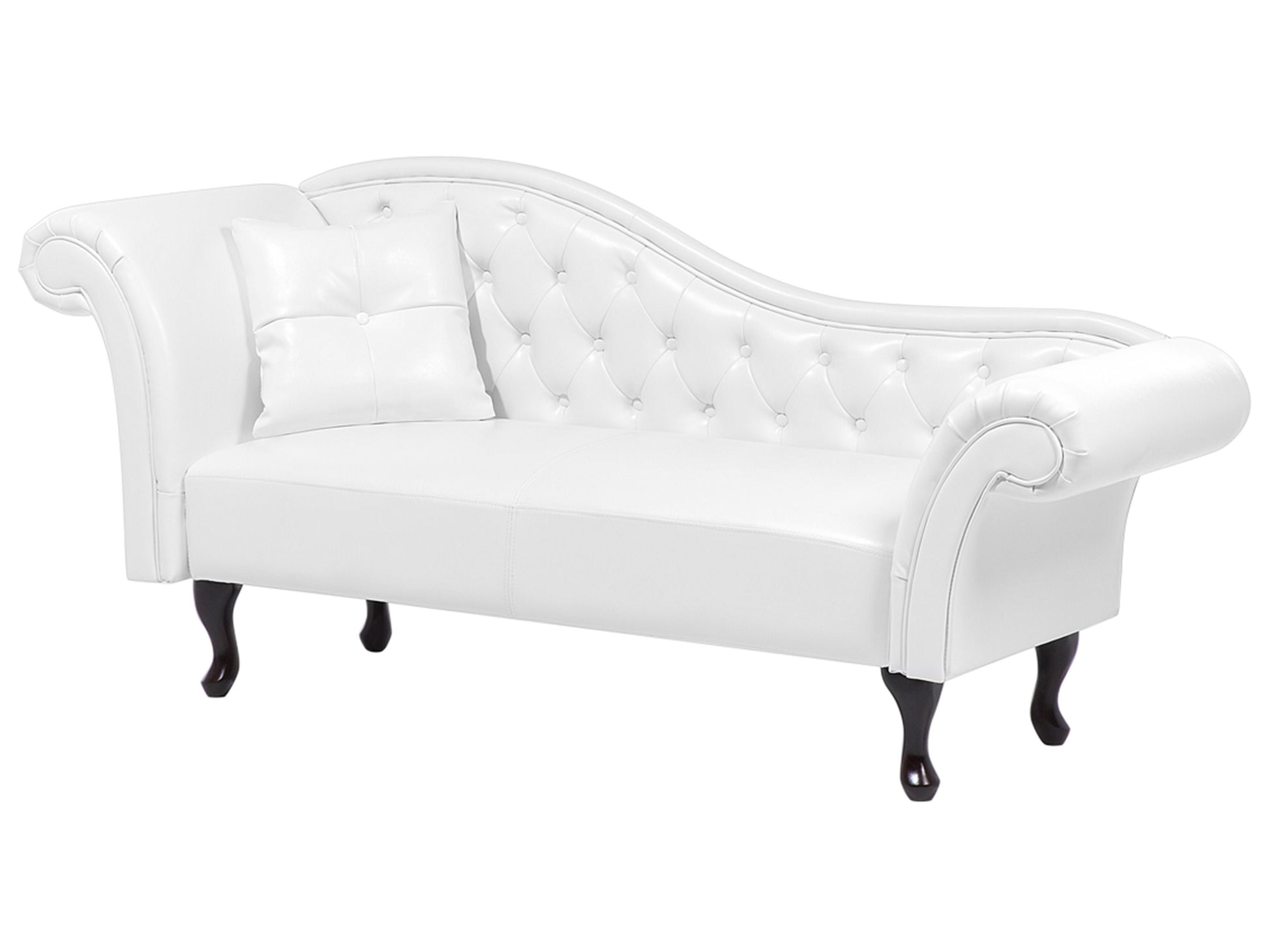  Left-Hand Chaise Lounge LATTES Faux Leather White