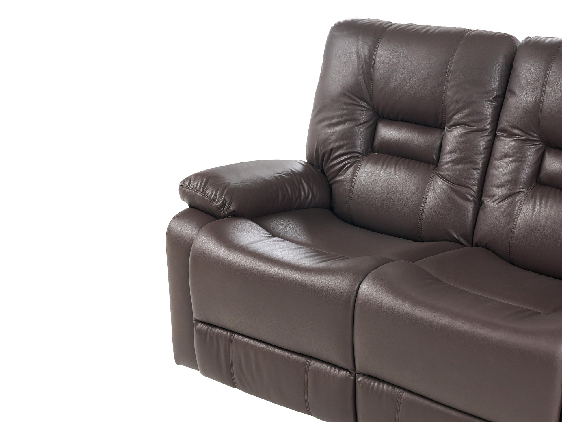  Manual Recliner Sofa 2 Seater BERGEN Faux Leather Brown