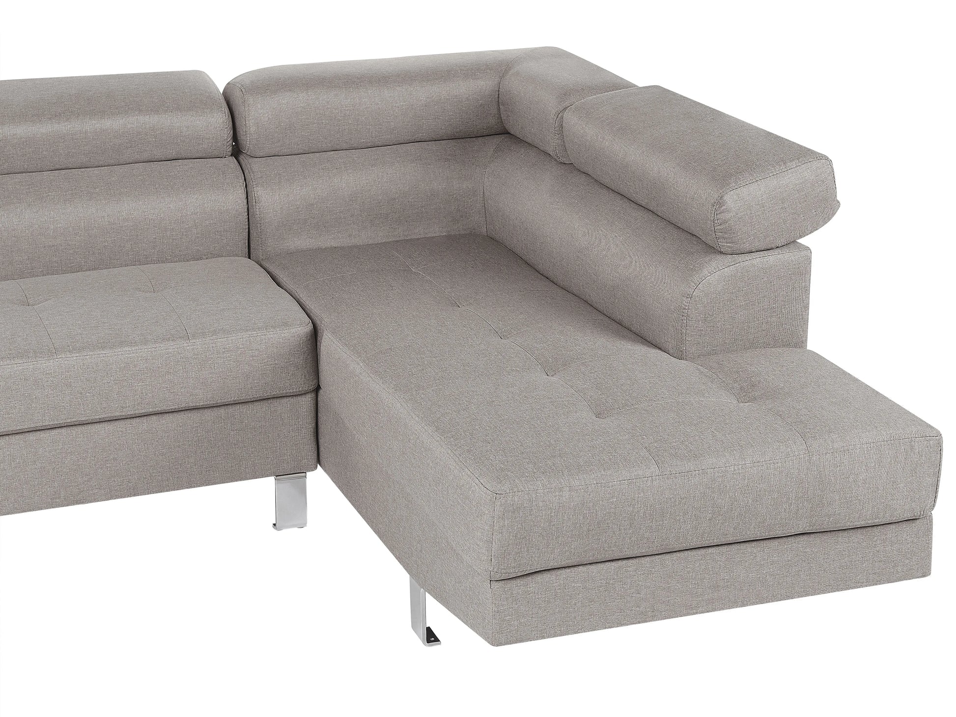  Corner Sofa 5 Seater NORREA Fabric Light Grey Left Hand