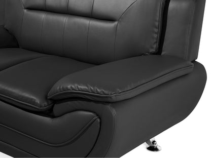  Sofa 2 Seater LEIRA Faux Leather Black