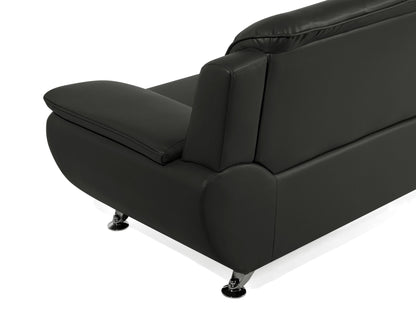  Sofa 2 Seater LEIRA Faux Leather Black