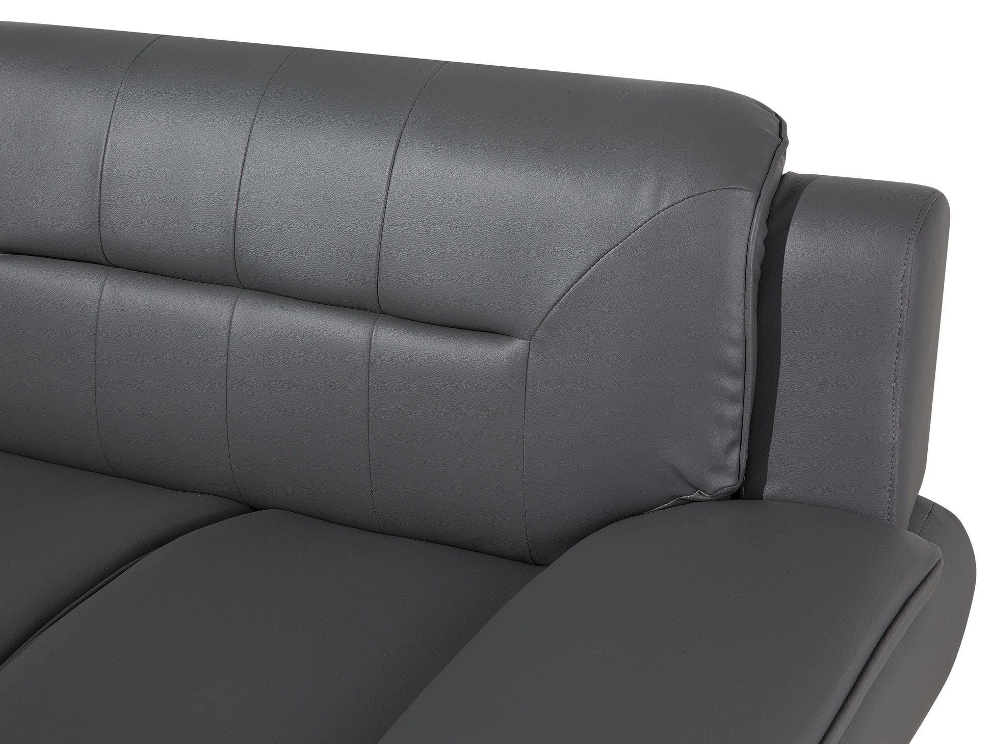  Sofa 2 Seater LEIRA Faux Leather Grey