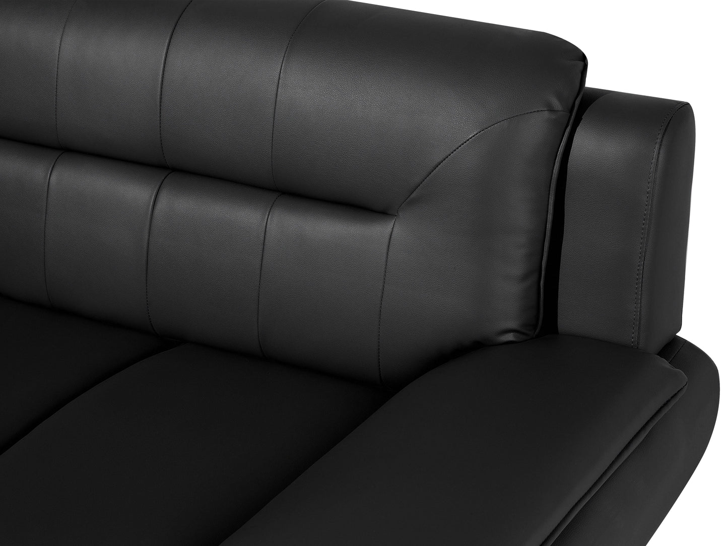  Sofa 3 Seater LEIRA Faux Leather Black