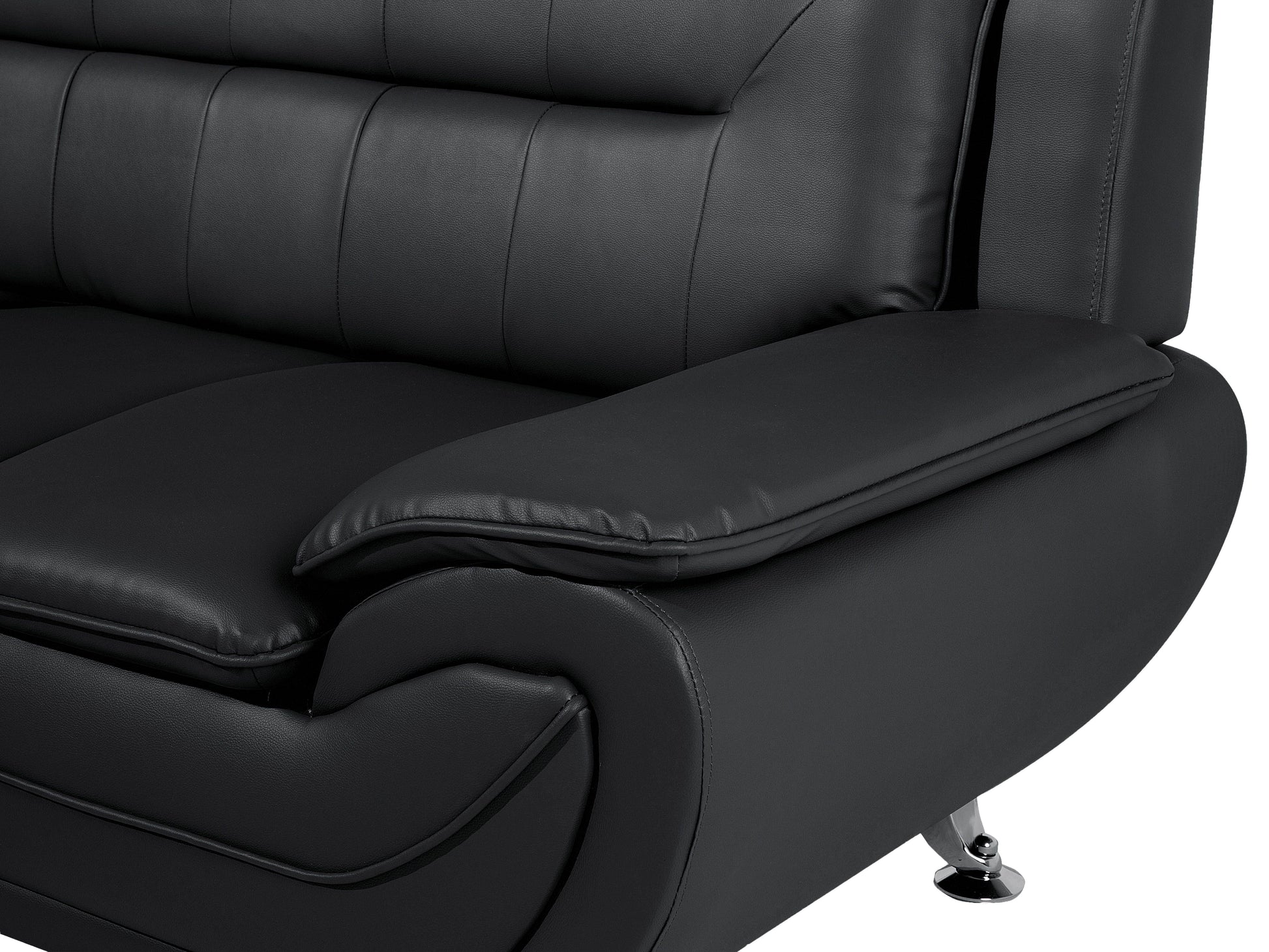  Sofa 3 Seater LEIRA Faux Leather Black