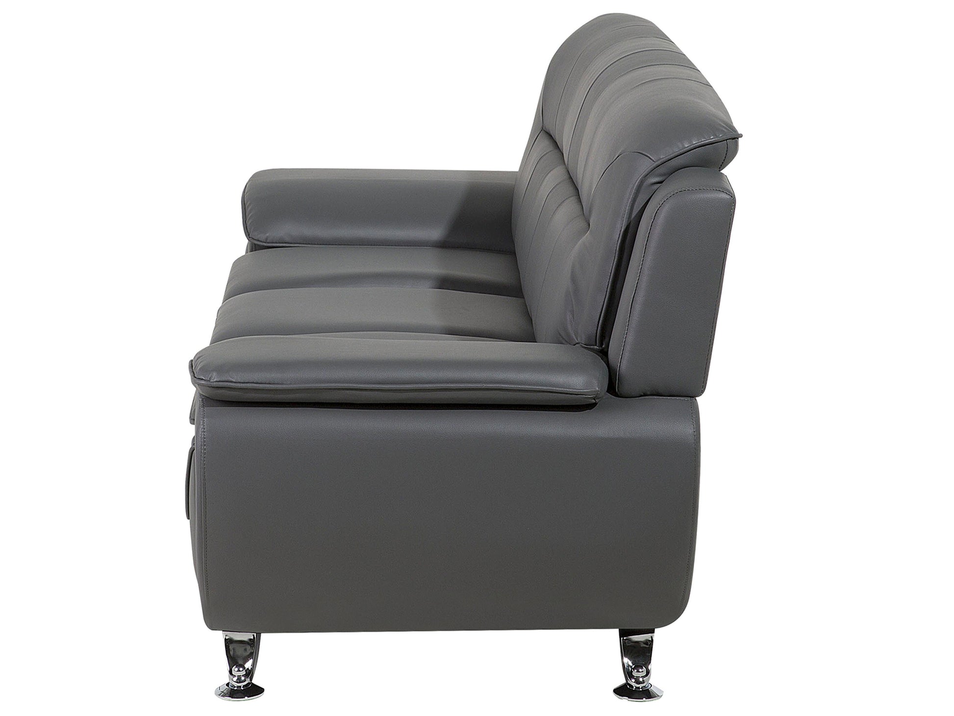 Sofa 3 Seater LEIRA Faux Leather Grey