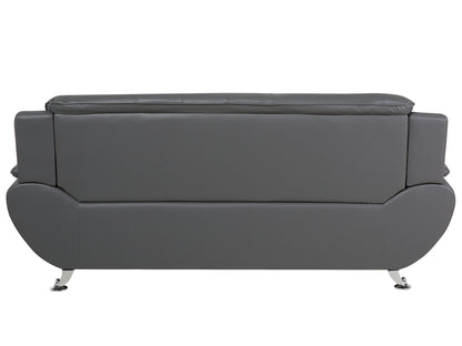  Sofa 3 Seater LEIRA Faux Leather Grey