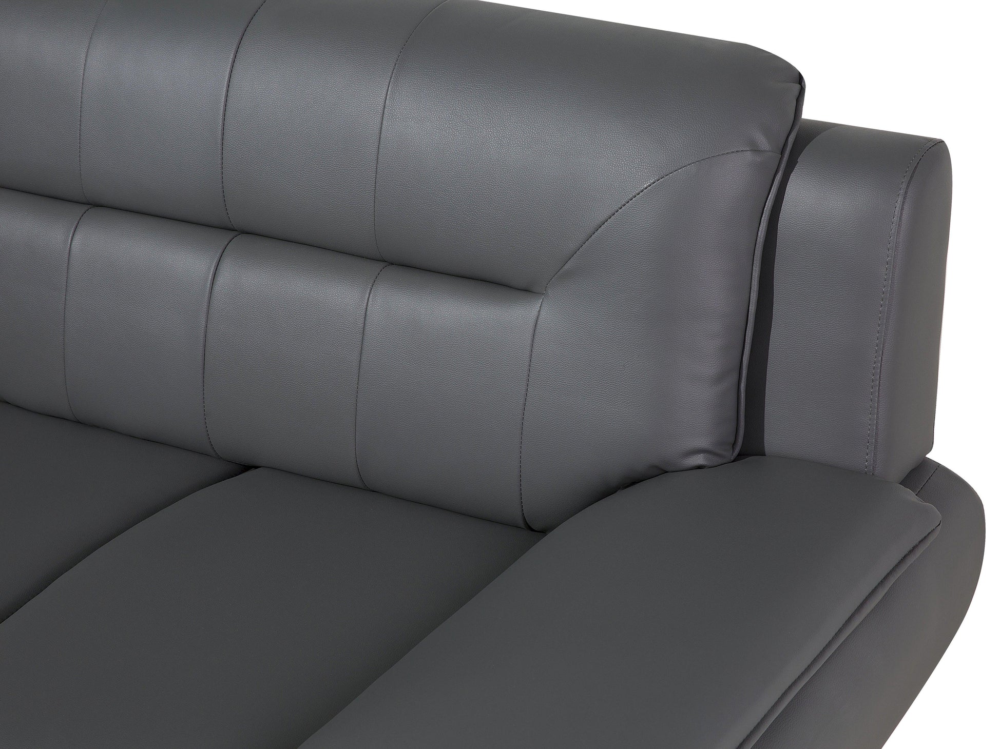  Sofa 3 Seater LEIRA Faux Leather Grey