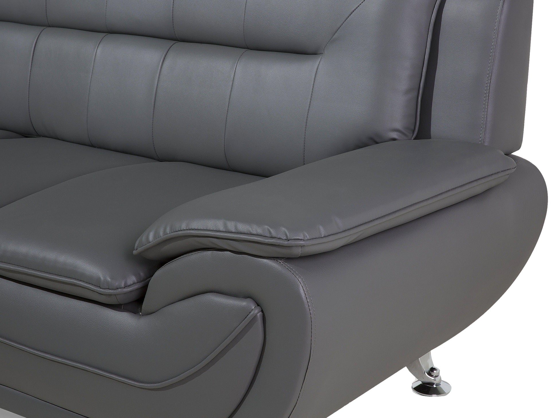 Sofa 3 Seater LEIRA Faux Leather Grey