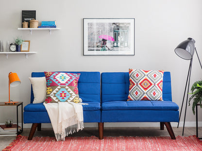  Sofa Bed 3 Seater RONNE Fabric Navy Blue