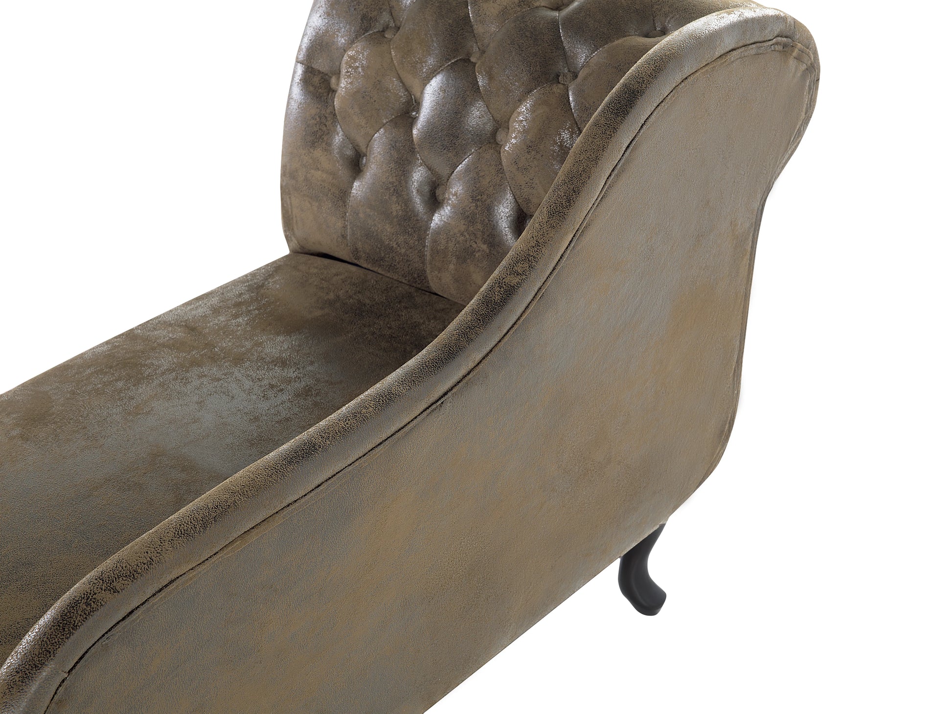  Right-Hand Chaise Lounge NIMES Faux Suede Brown