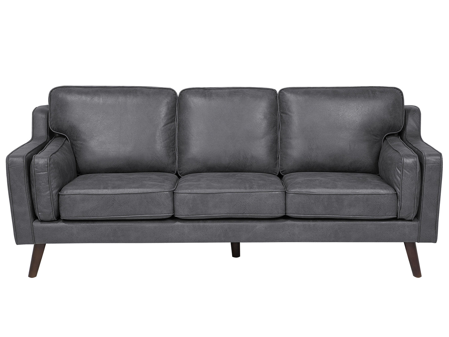  Sofa 3 Seater LOKKA Faux Leather Grey