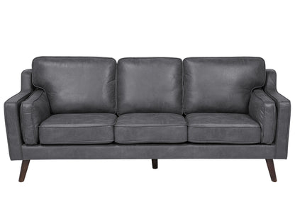  Sofa 3 Seater LOKKA Faux Leather Grey