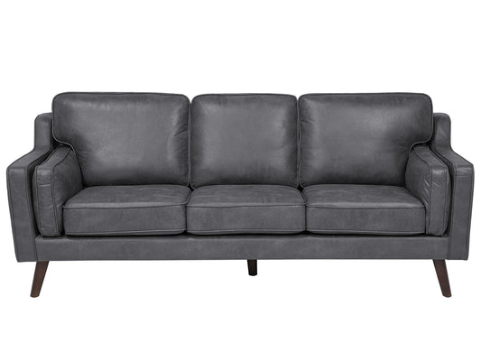  Sofa 3 Seater LOKKA Faux Leather Grey