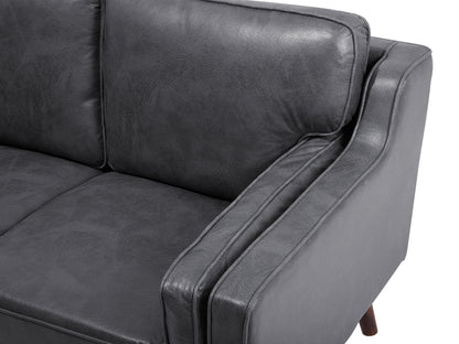  Sofa 3 Seater LOKKA Faux Leather Grey
