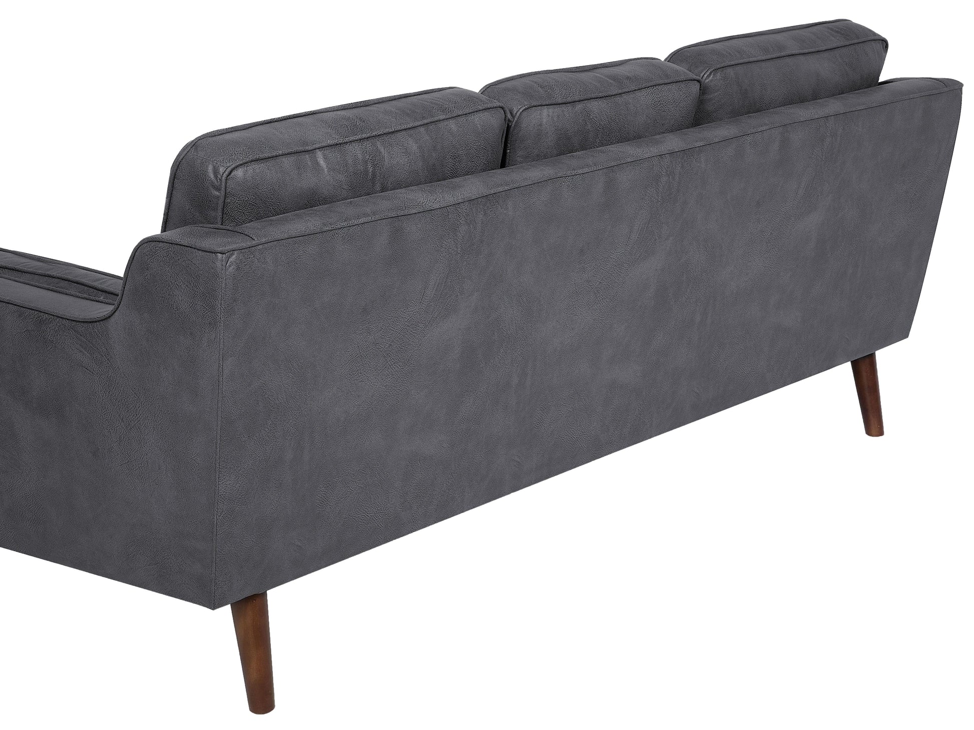  Sofa 3 Seater LOKKA Faux Leather Grey