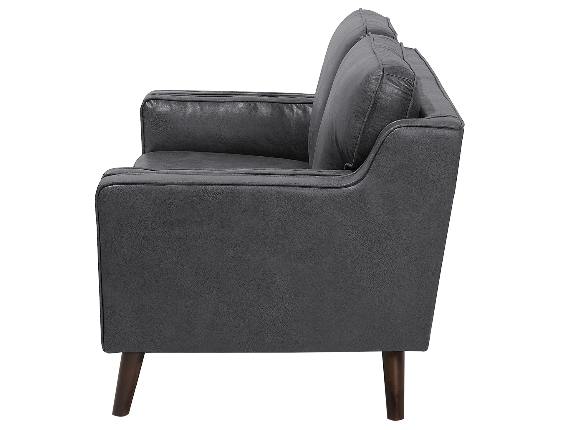  Sofa 2 Seater LOKKA Faux Leather Grey