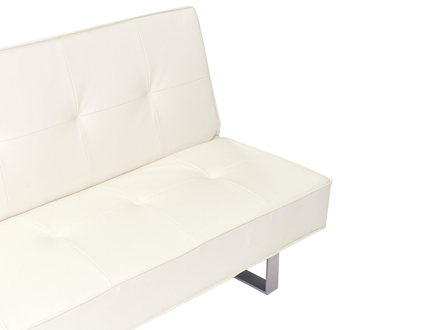  Sofa Bed 3 Seater DERBY Faux Leather White