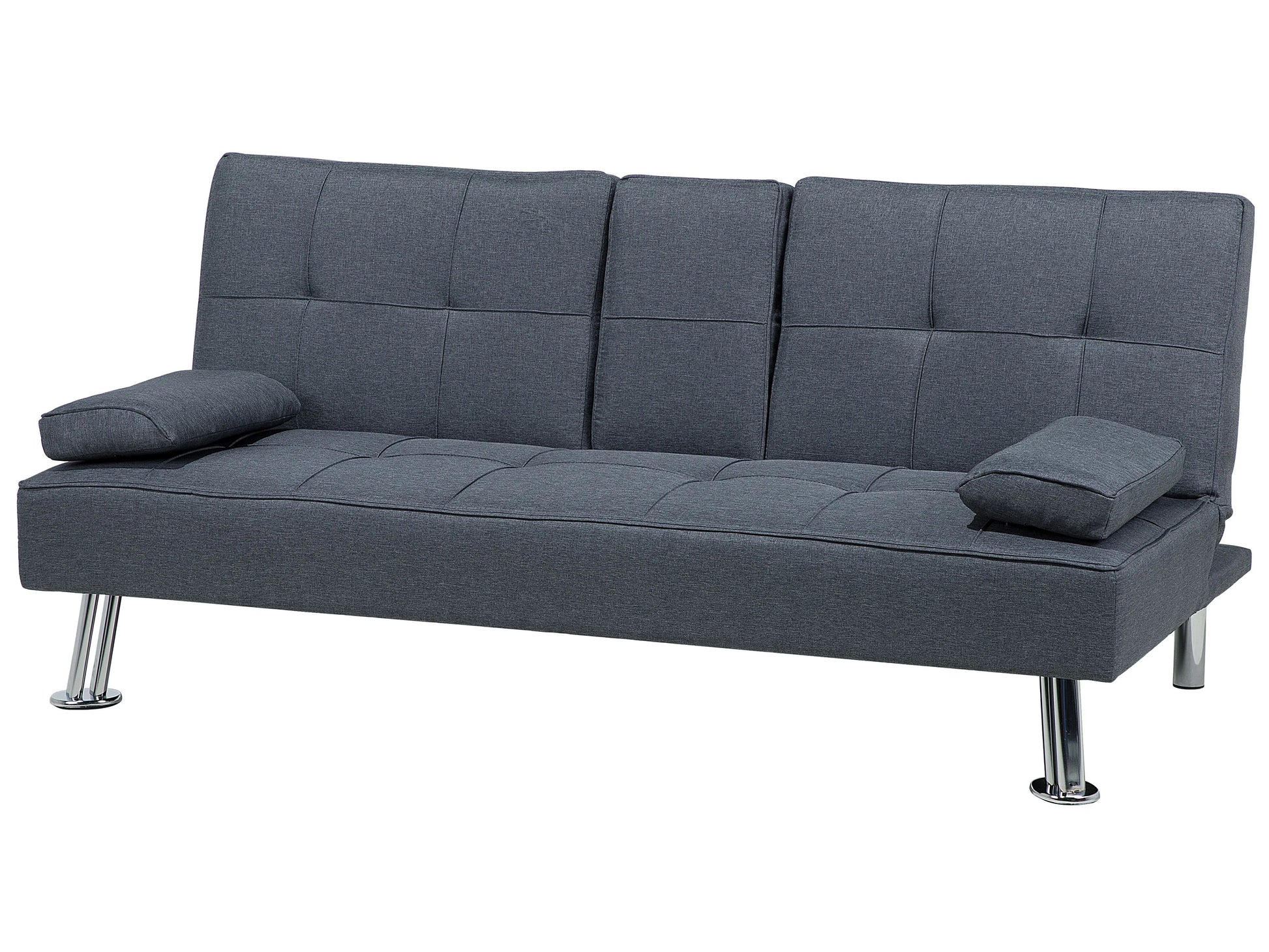  Sofa Bed 3 Seater ROXEN Fabric Dark Grey