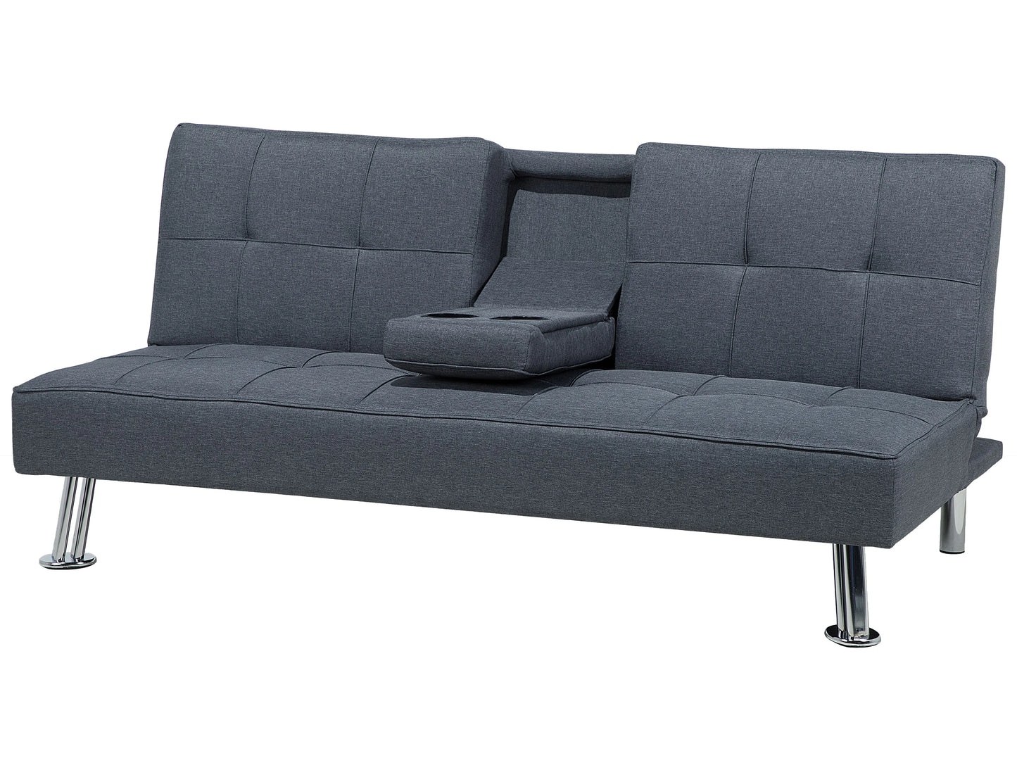  Sofa Bed 3 Seater ROXEN Fabric Dark Grey