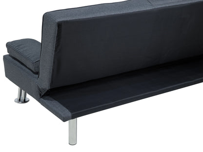 Sofa Bed 3 Seater ROXEN Fabric Dark Grey