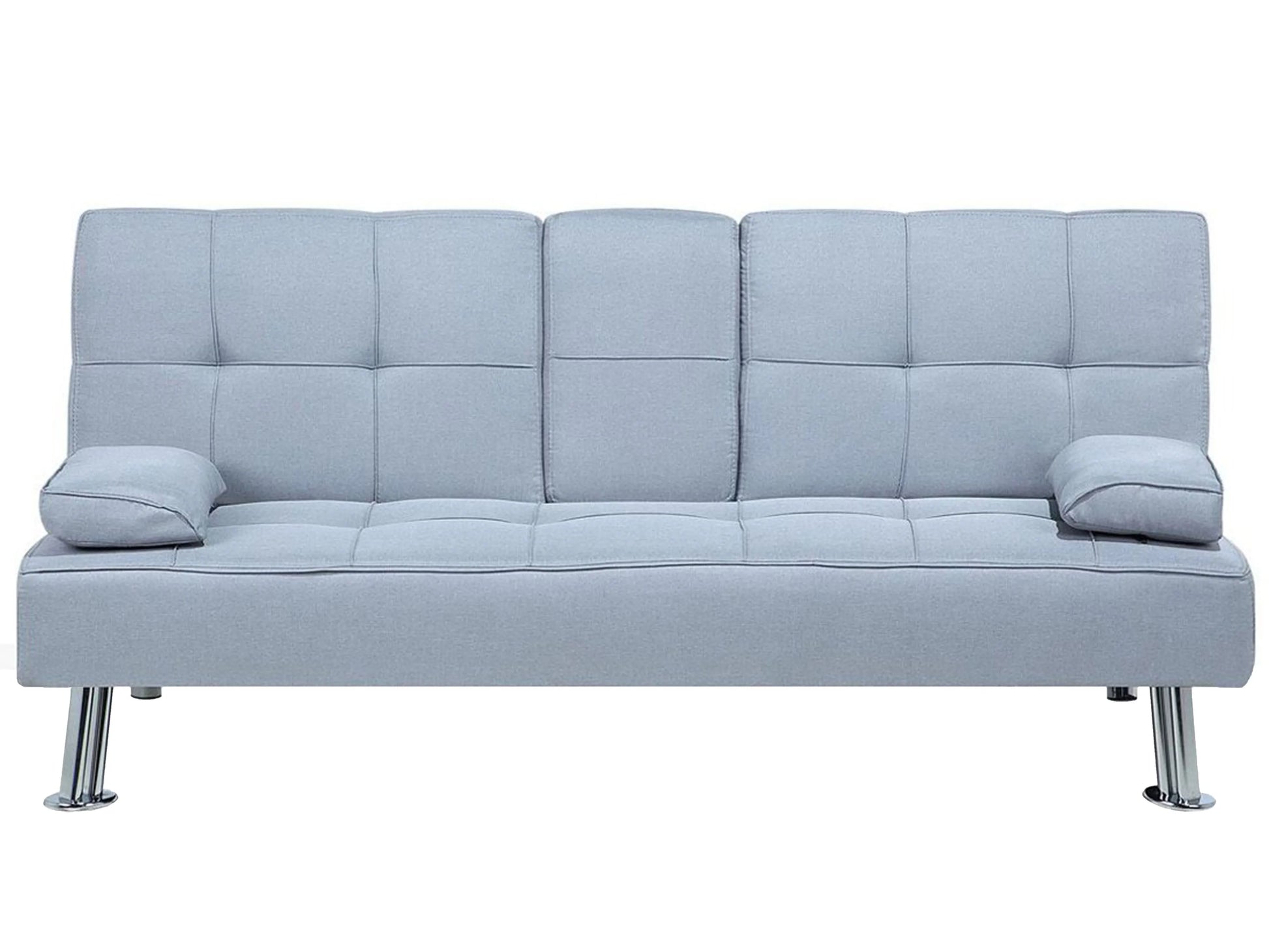  Sofa Bed 3 Seater ROXEN Fabric Light Grey