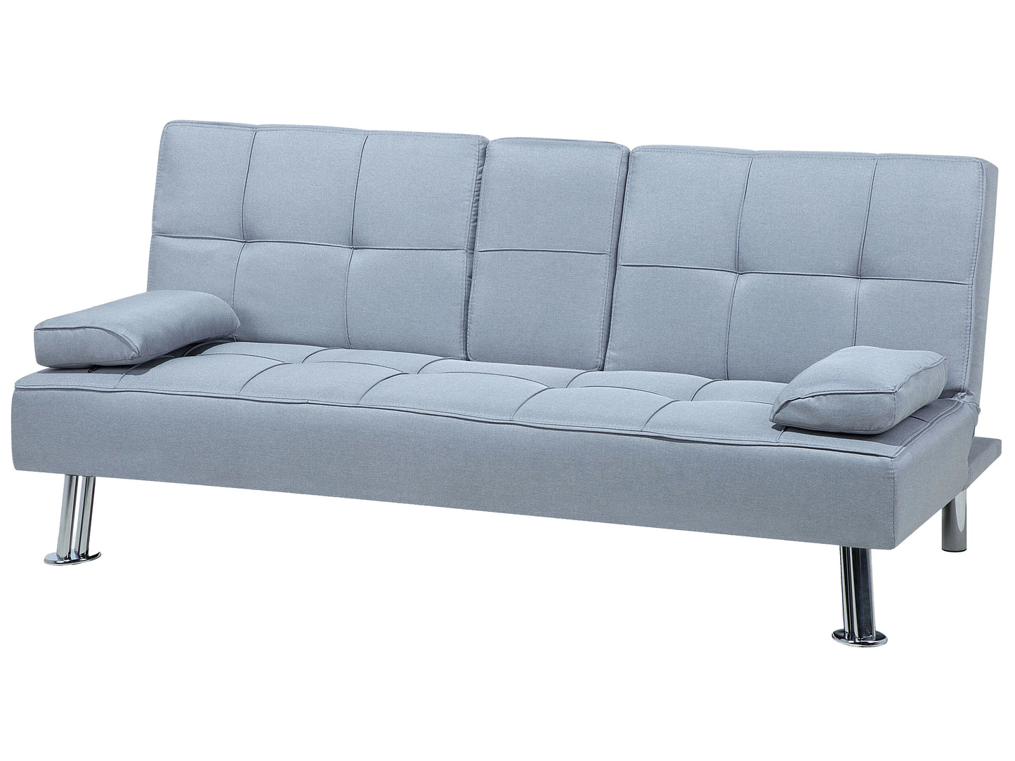  Sofa Bed 3 Seater ROXEN Fabric Light Grey