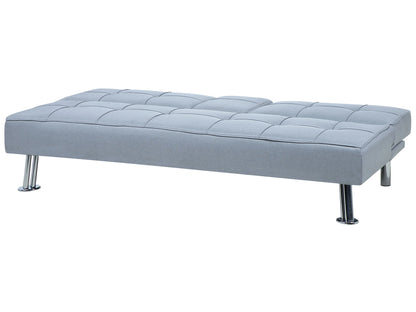  Sofa Bed 3 Seater ROXEN Fabric Light Grey