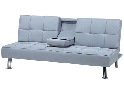  Sofa Bed 3 Seater ROXEN Fabric Light Grey