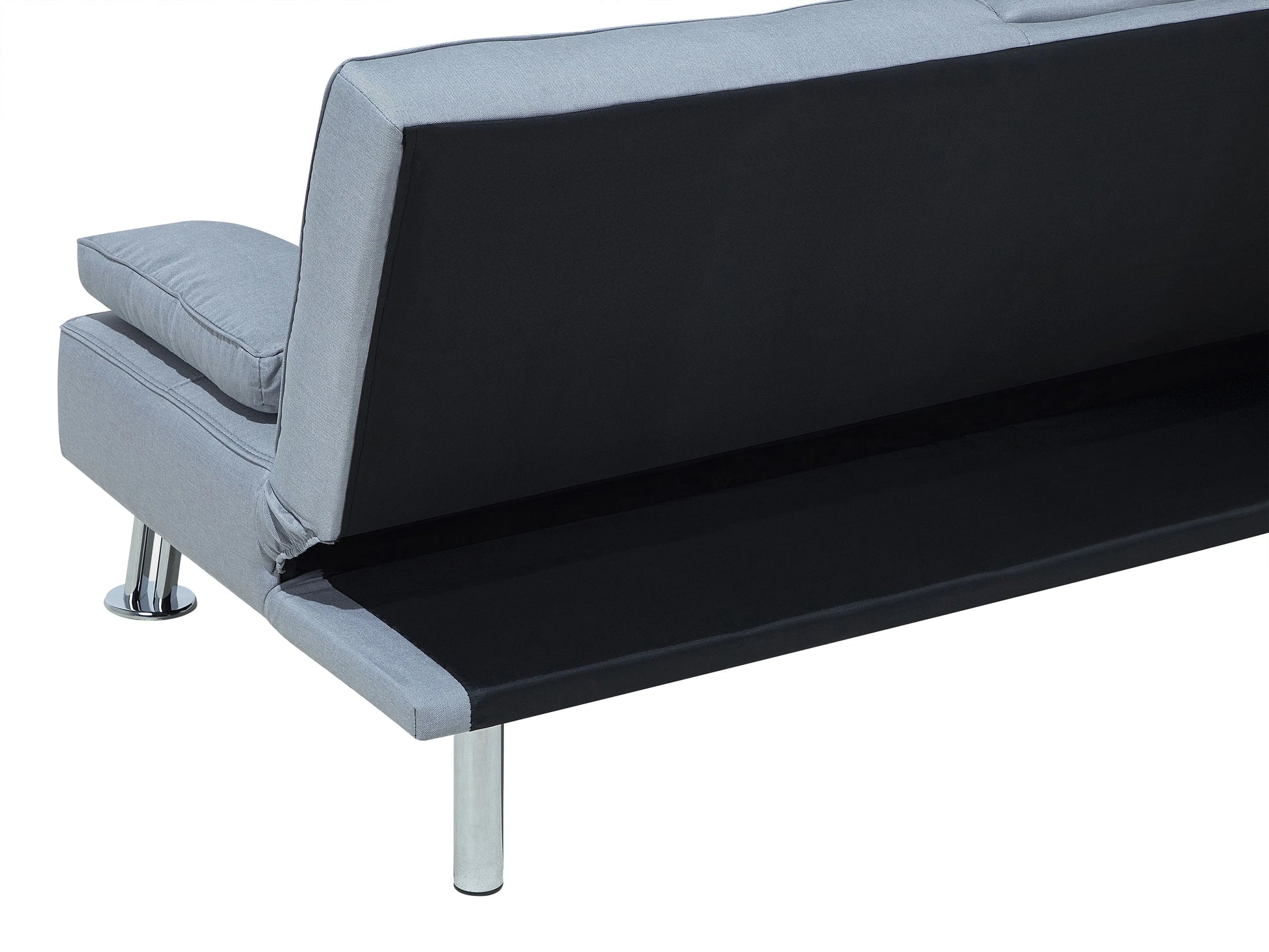  Sofa Bed 3 Seater ROXEN Fabric Light Grey