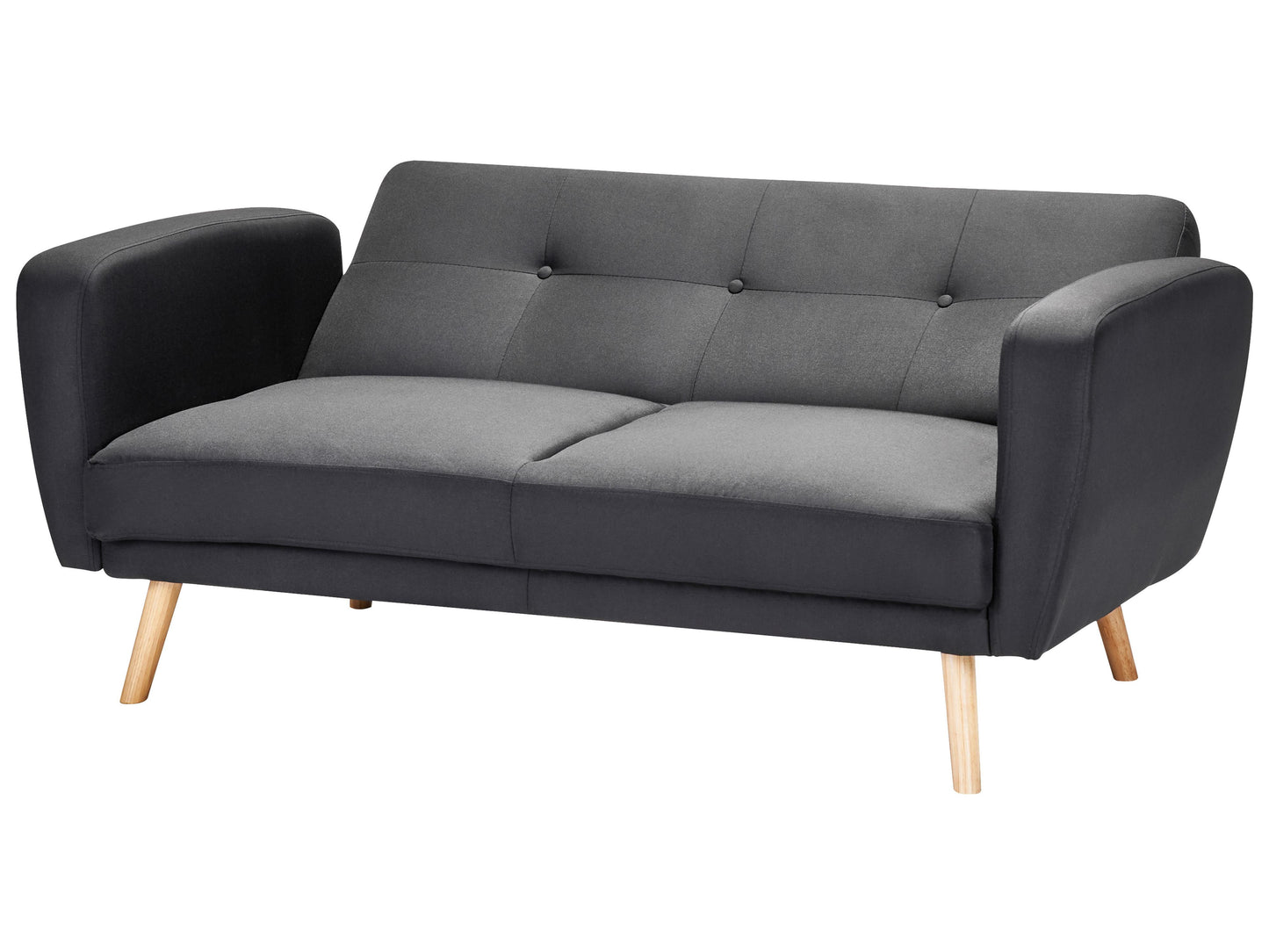  Sofa Bed 2 Seater FLORLI Fabric Black