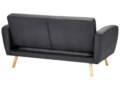  Sofa Bed 2 Seater FLORLI Fabric Black