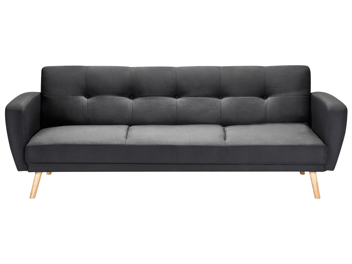  Sofa Bed 3 Seater FLORLI Fabric Black