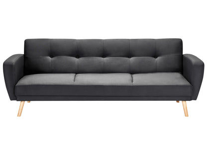  Sofa Bed 3 Seater FLORLI Fabric Black