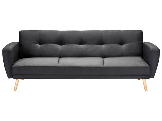  Sofa Bed 3 Seater FLORLI Fabric Black