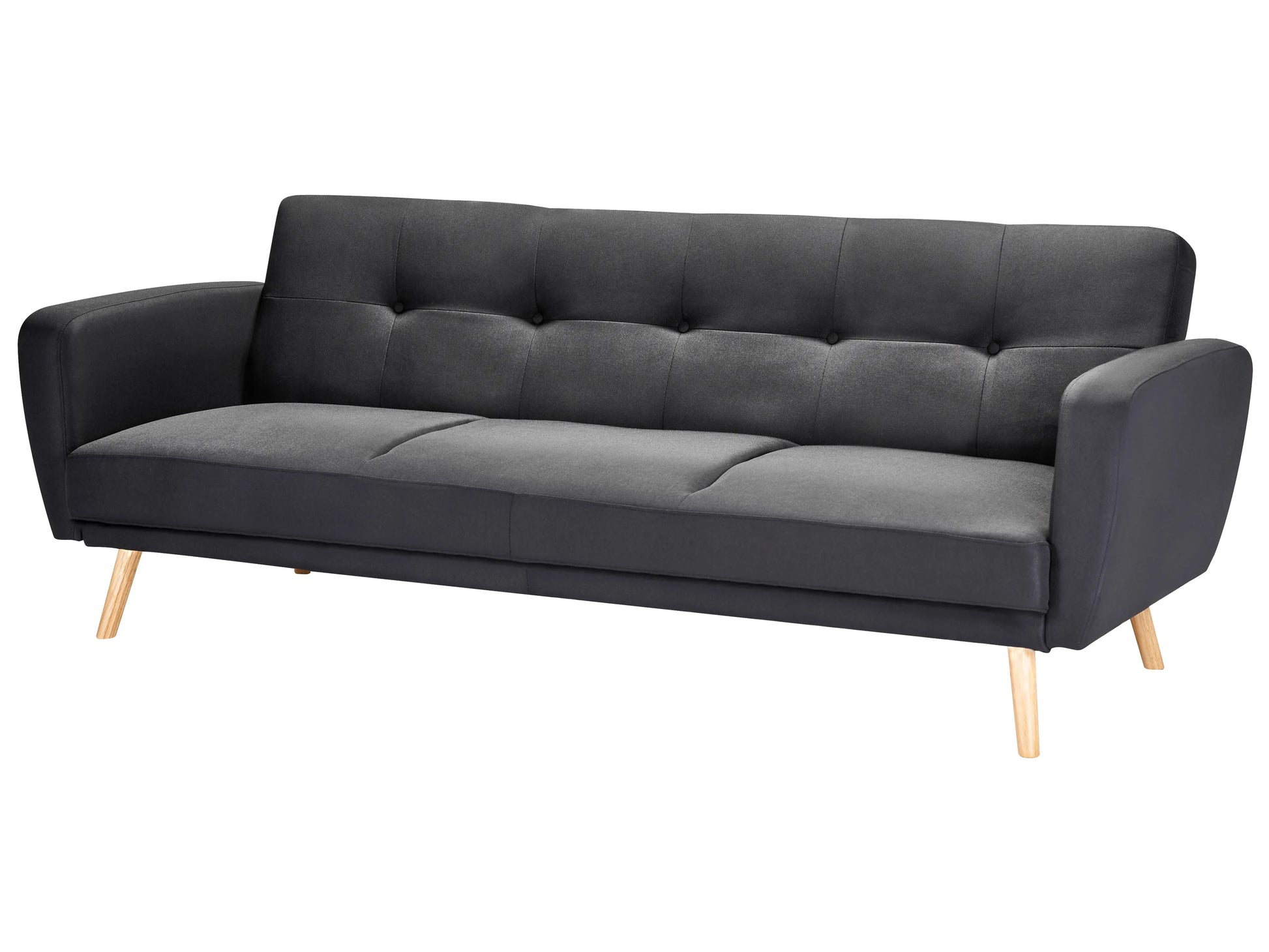  Sofa Bed 3 Seater FLORLI Fabric Black