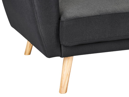  Sofa Bed 3 Seater FLORLI Fabric Black