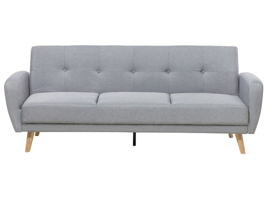  Sofa Bed 3 Seater FLORLI Fabric Light Grey