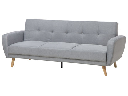  Sofa Bed 3 Seater FLORLI Fabric Light Grey