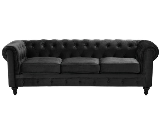 Sofa 3 Seater CHESTERFIELD Velvet Black