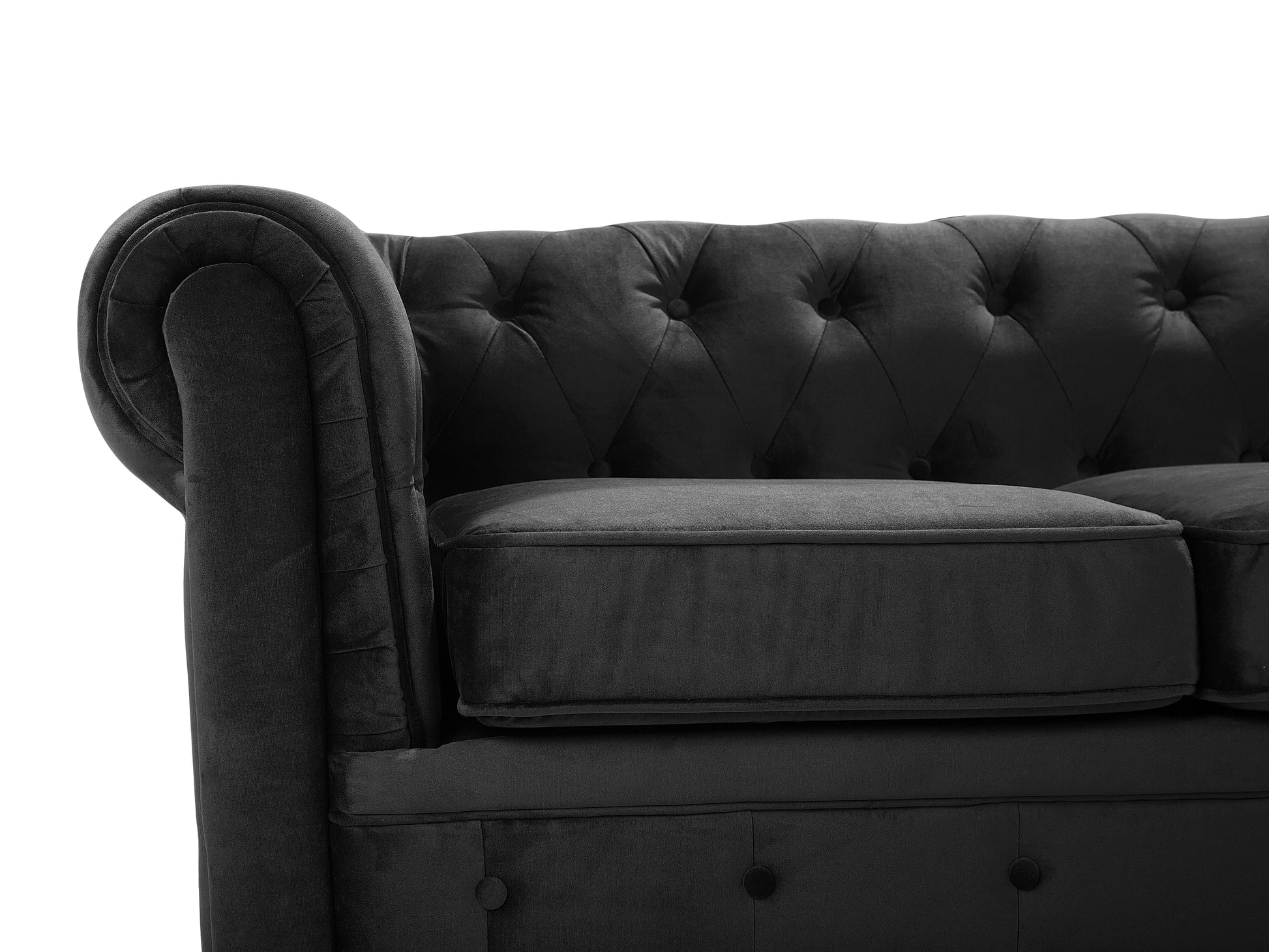  Sofa 3 Seater CHESTERFIELD Velvet Black